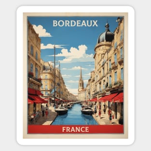 Bordeaux France Vintage Poster Tourism Sticker